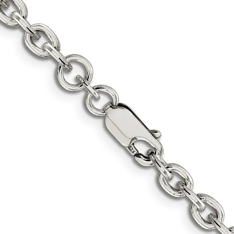 Curata 925 Sterling Silver 4.5mm Cable Chain Necklace Options: 16 18 20 24 30