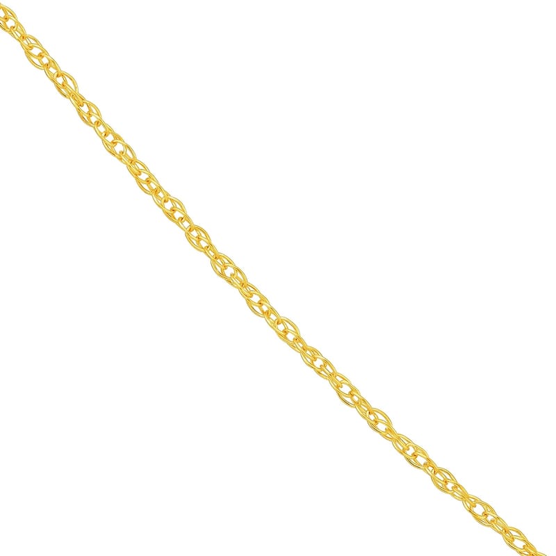 Curata 14k Yellow Gold 0.85mm Light Weight Rope Chain Necklace (Spring Ring)