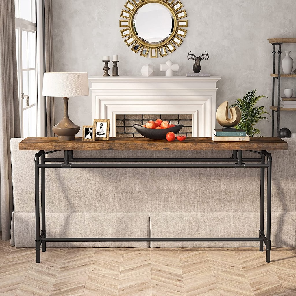 70.9" Console Sofa Table, Wood Entryway Foyer Table for Living Room