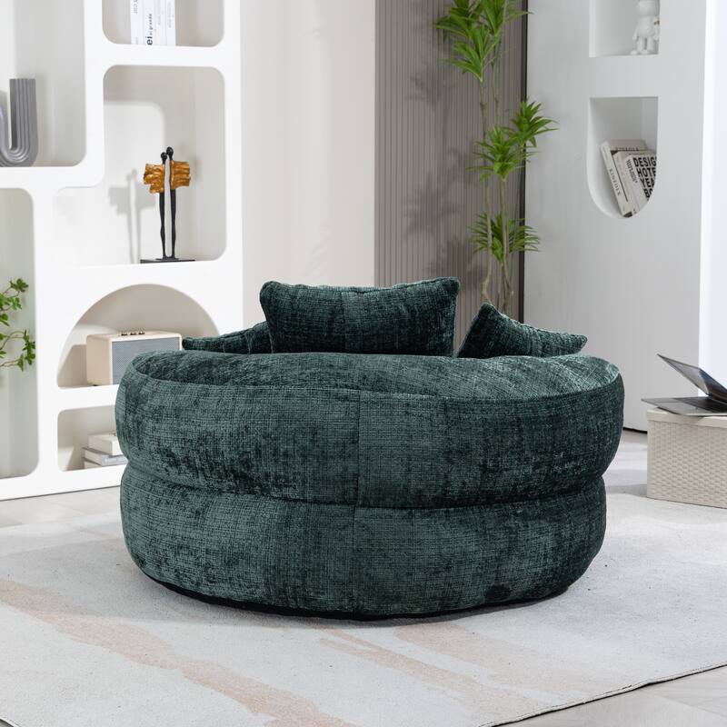Chenille Lazy Sofa with Pillows