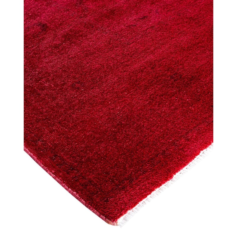 Overton Hand Knotted Wool Vintage Inspired Modern Contemporary Overdyed Pink Area Rug - 8' 3" x 10' 1"