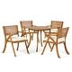 preview thumbnail 2 of 11, Outdoor Hermosa 5-piece Wood Dining Set by Christopher Knight Home