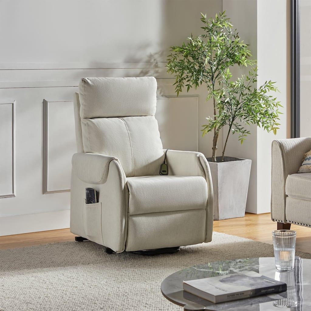 Irene Modern Lift Assist Power Recliner with Wired Controller and Side Pocket by HULALA HOME