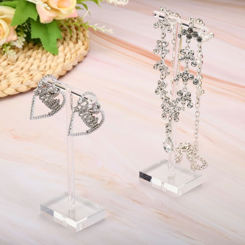 Earring Display Stand,2pcs Acrylic Earring Holder Earring Stands T