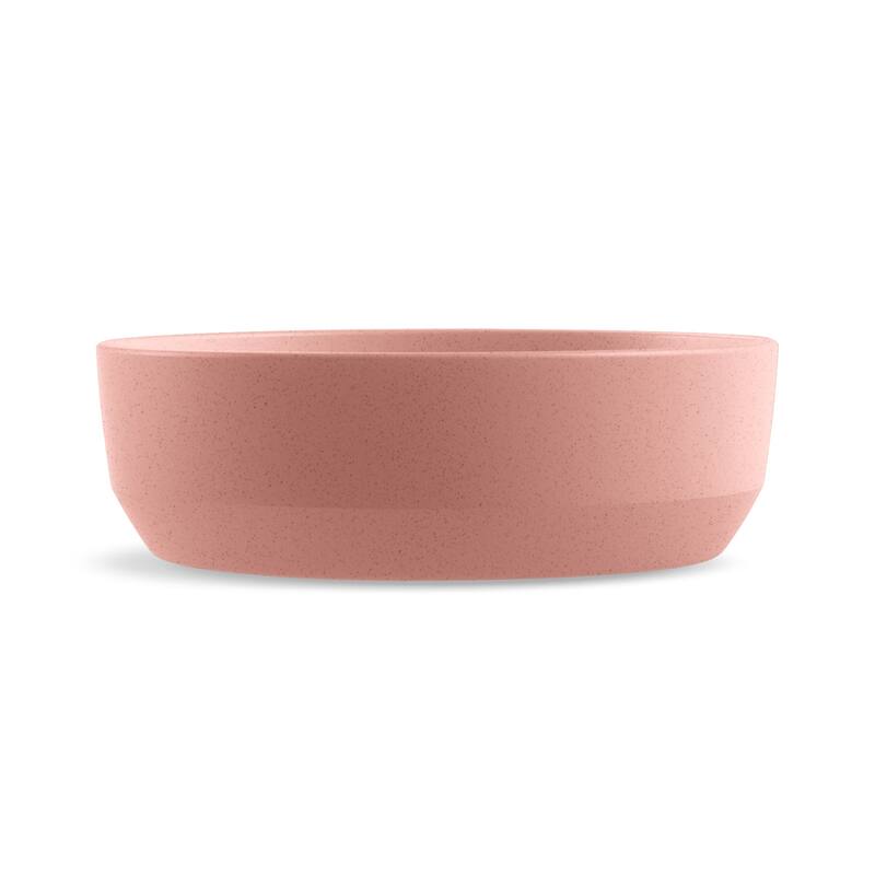 Abode Homewares Bevel Wheat Straw Pet Bowl - Set of 2 - Large - Coral