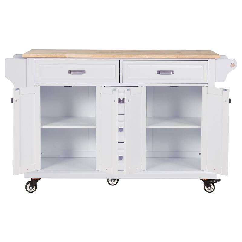 Cambridge Natural Wood Top Kitchen Island with Storage, suitable for Kitchen, dinning room