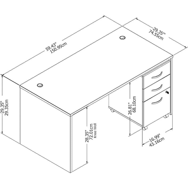 Studio C 60W x 30D Office Desk with Drawers by Bush Business Furniture