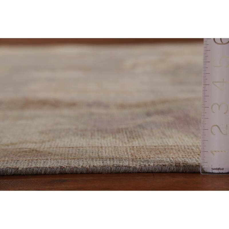 Hand Knotted Oriental 100% Wool Carpet Transitional All-Over Greys & Charcoal Oushak Area Rug - 9' 8'' X 8' 0''