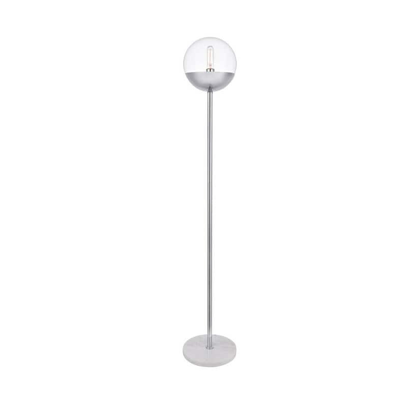 1 Light Floor Lamp with 11 inch Clear Glass - CHROME
