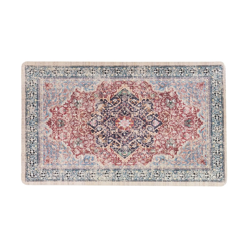 Transitional Medallion Cushioned Anti Fatigue Standing Kitchen Mat