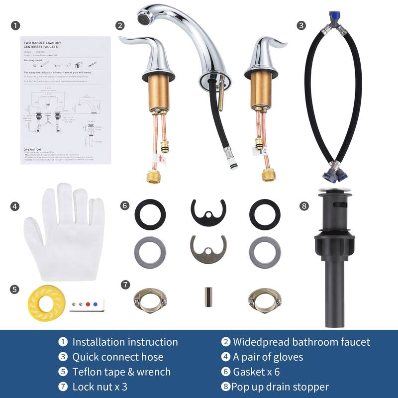 WOWOW Elegant Dual-Handle Bathroom Sink Faucet