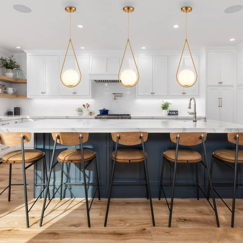 Polignano Single Globe Pendant Light Gold, Rain-Drop Shape, 1-Light