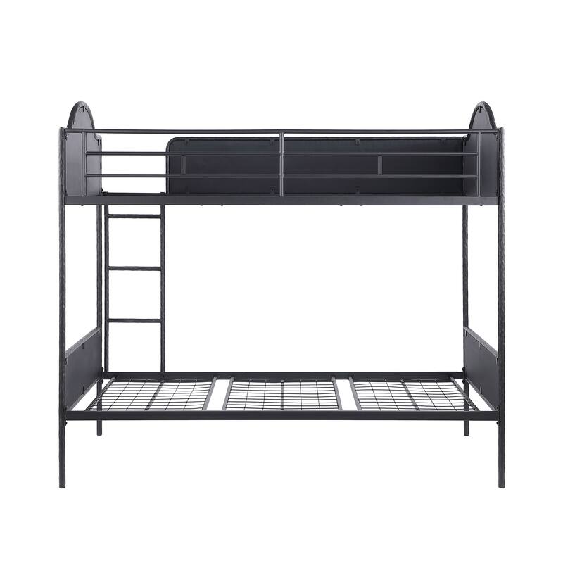 Furniture of America Orven Modern Black Metal Twin over Twin Bunk Bed with Reversible Ladder