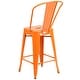 preview thumbnail 30 of 97, 24'' High Metal Indoor-Outdoor Counter Height Stool with Back