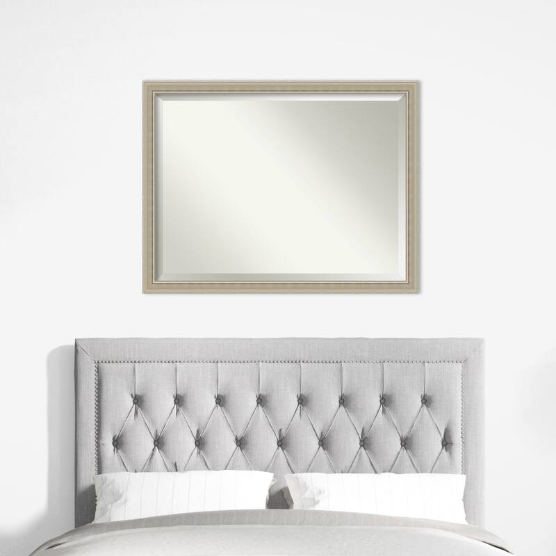 Mezzo Silver Beveled Wood Framed Wall Mirror - Mezzo Silver