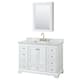 Option White, Gold Trim, White Carrara Marble Top