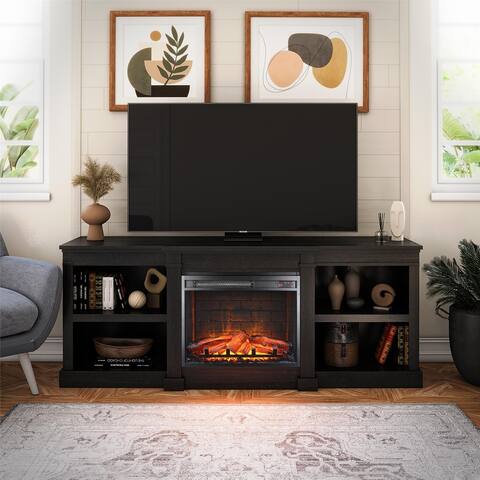 Ameriwood Home Barnhart TV Console with Electric Fireplace for TVs up to 75 inches