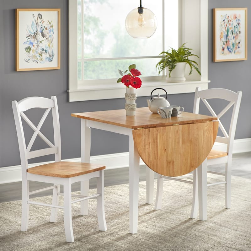 Simple Living Country Cottage Solid Wood Drop-Leaf Dining Table