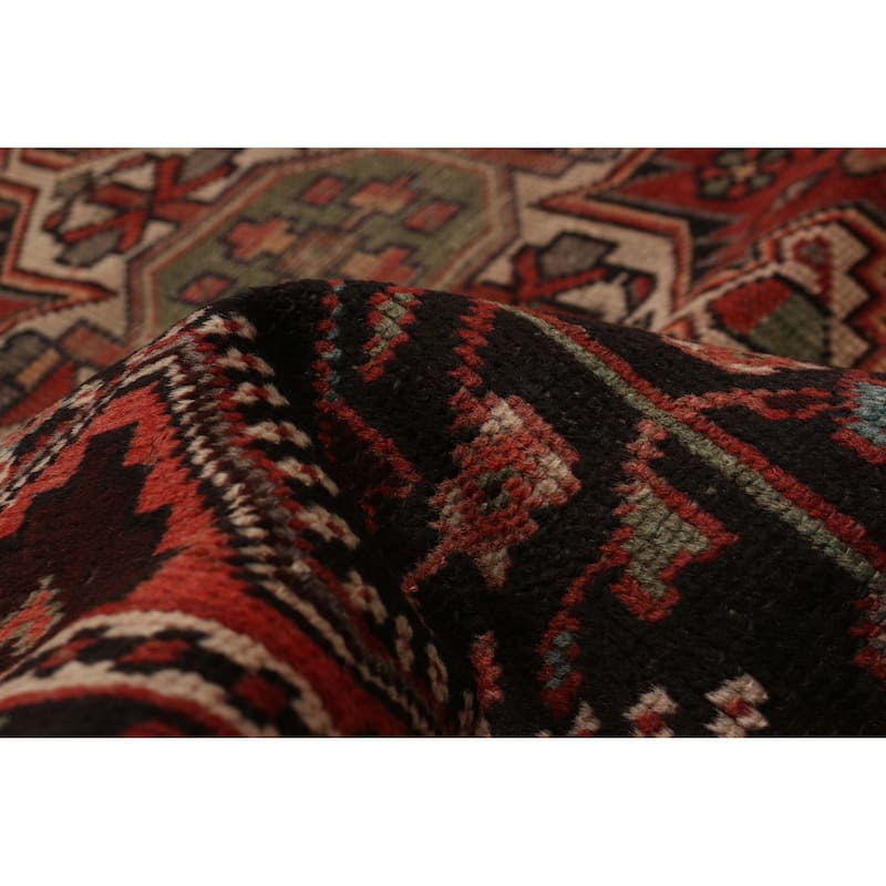ECARPETGALLERY Hand-knotted Andelz Black, Red Wool Rug - 4' 2" x 7' 3"
