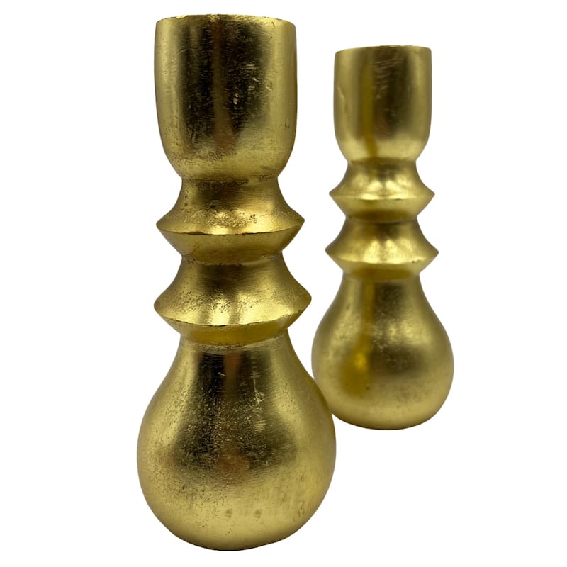 7 Inch Decorative Handmade Aluminum Modern Candle holder Set of 2 - 3 x 3 x 6.5 in