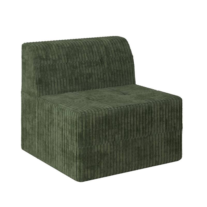 130.32" L-Shaped Corduroy Modular Sectional Sofa with DIY Configuration, and Convertible Sleeper (4/6/7/9-Seater Options)