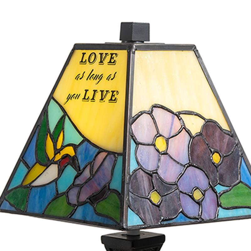 Inspirational Rose Tiffany Accent Lamp - Antique Bronze