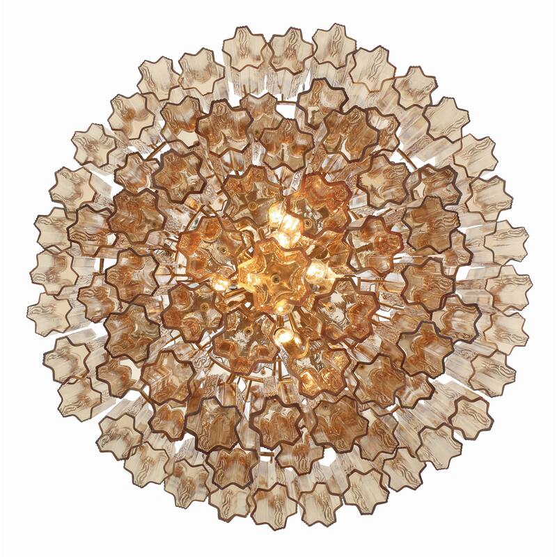Addis 20 Light Aged Brass Chandelier - 30.5"W x 49.5"H x 30.5"D