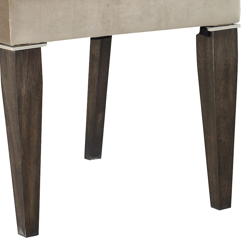 Brown/Beige Fabric Upholstered Wood Frame Dining Chair, Set of 2, Sturdy Dining Chair for Dining Rooms - 22.75