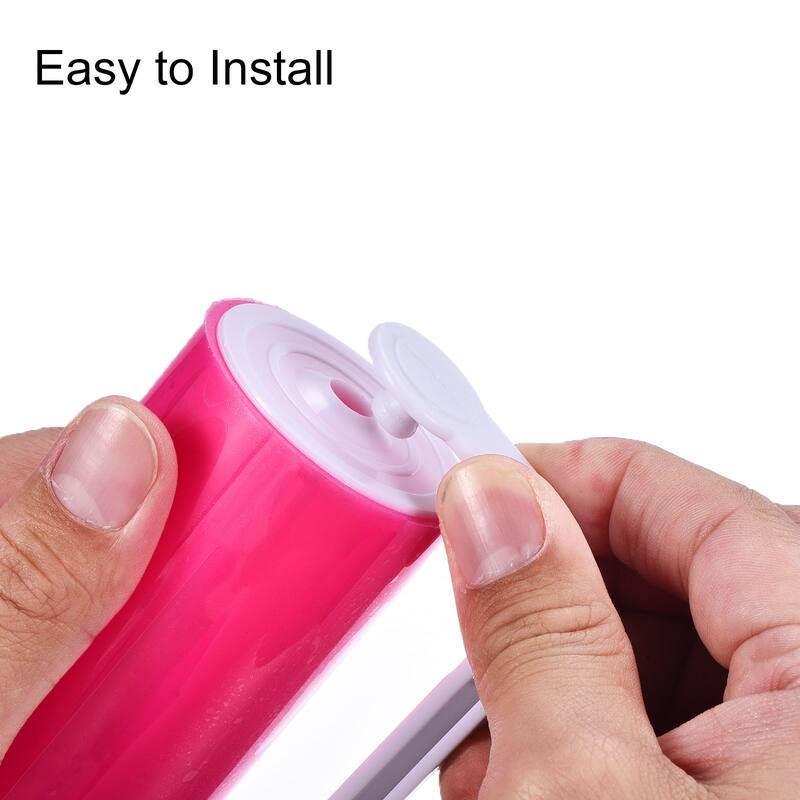2Pcs 17cm Fluff Hair Remover, Portable Sticky Roller Dust Cleaner Brush, Pink