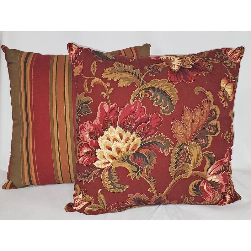 Noblesse 2 Pillow Set Reversible to Matching Stripe - Pillow Sets