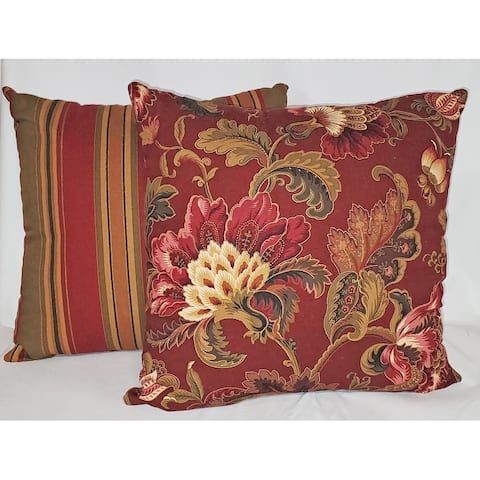 Noblesse 2 Pillow Set Reversible to Matching Stripe