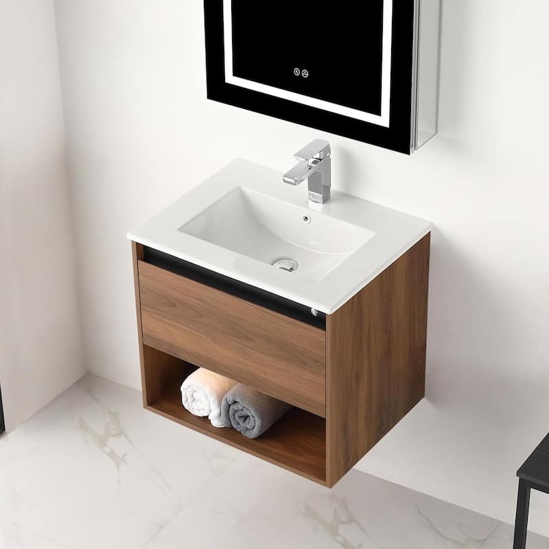 Blossom Bergen Wall Mounted Floating Bathroom Vanity with Sink