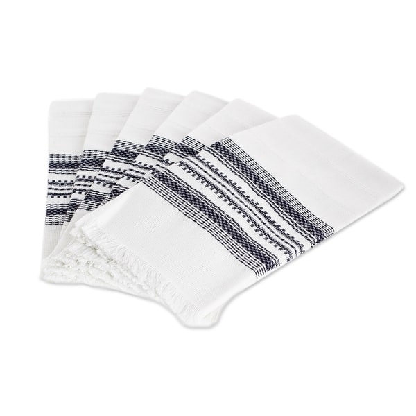 slide 2 of 4, Novica Handmade Culinary Inspiration In Blue Cotton Napkins (Set Of 6)