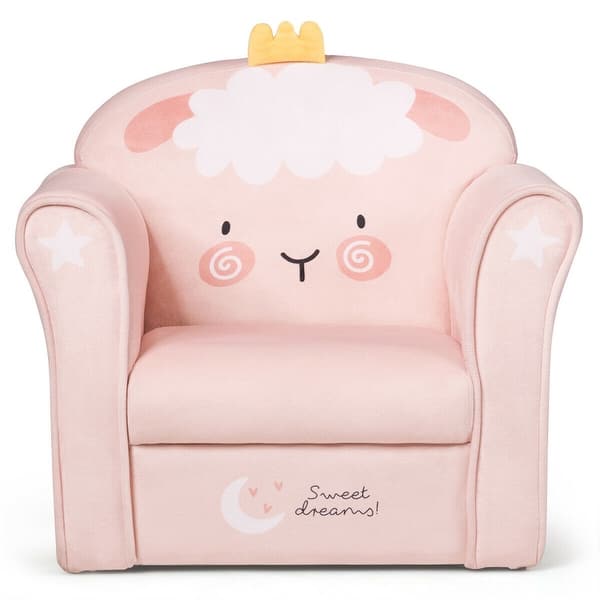 slide 2 of 10, Gymax Kids Lamb Sofa Children Armrest Couch Upholstered Chair Toddler - See Details Pink - See Details