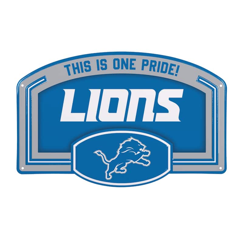 Detroit Lions Embossed Steel Wall Sign, 11" x 17"