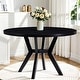 preview thumbnail 4 of 15, 42" Solid Wood Dining Table Black