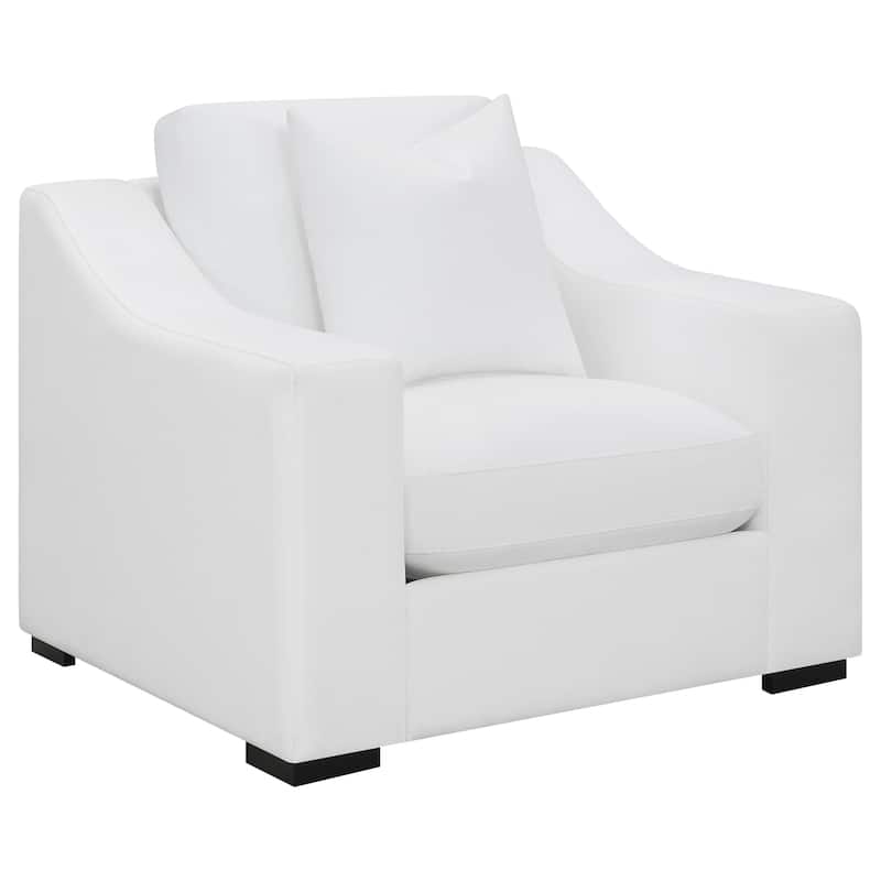 Ashlyn Upholstered Sloped Arm Sofa Set White