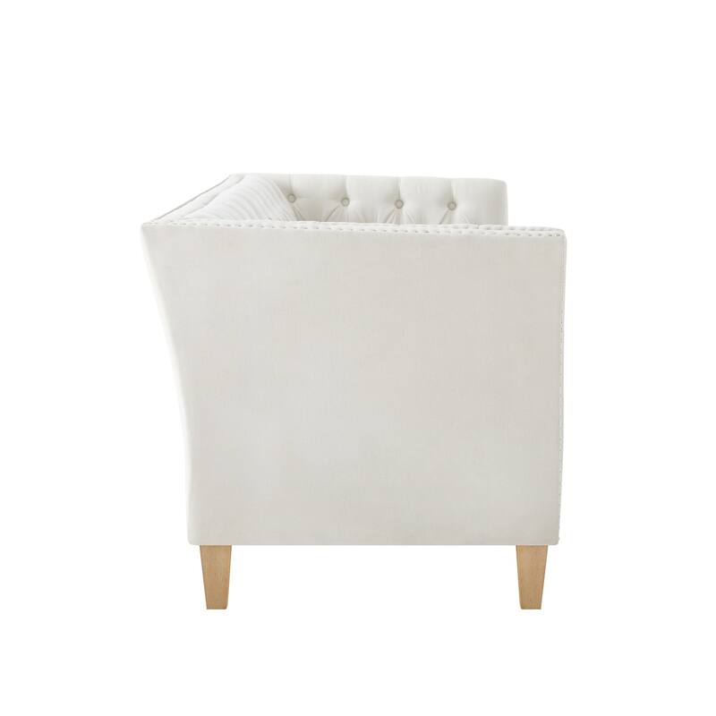 79.5" 3-Seater Sofa with Flared Arms and Nailhead Trim