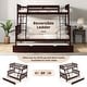 preview thumbnail 3 of 5, 3-in-1 Twin Over Full Bunk Bed with Trundle Ladder Safety Guardrails