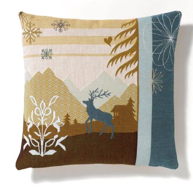 Corona Decor Modern Jacquard-Woven Feather and Down Fill Outdoor-Design Decorative Throw Pillow