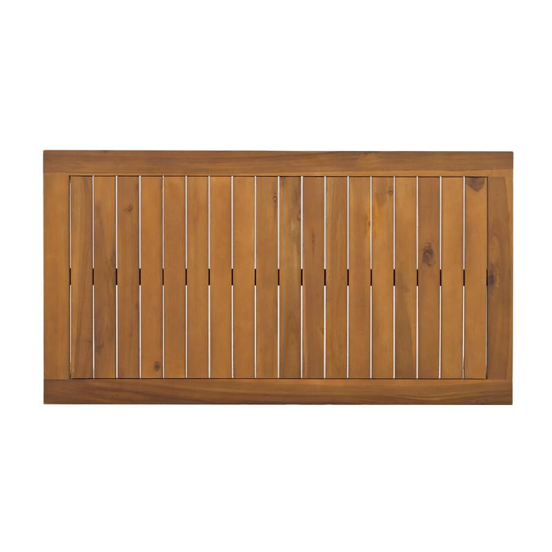 Outdoor Patio Conversation Sofa Set with Solid Wood Coffee Table