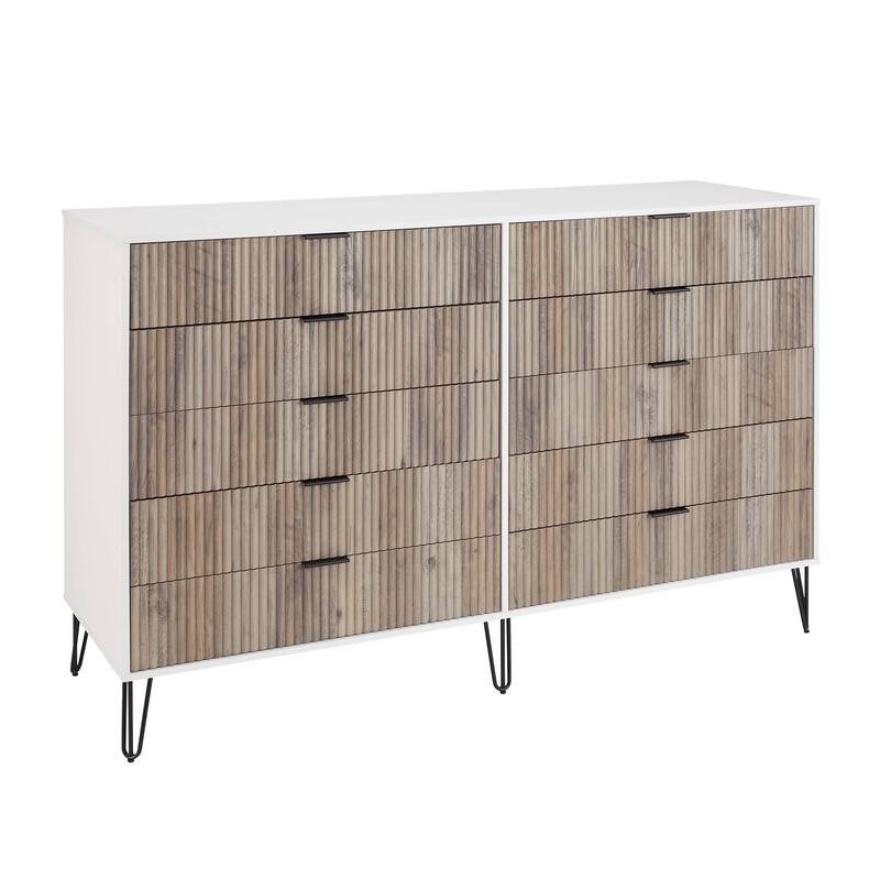 Manhattan Comfort 3-Piece Dumbo Modern Multi Dresser Nighstand Set