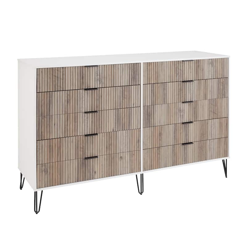 Manhattan Comfort Dumbo Modern 10-Drawer Double Tall Dresser