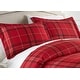 preview thumbnail 6 of 13, Vilano Ultra-Soft Plaid 3-piece Duvet Cover and Sham Set Red - Full - Queen