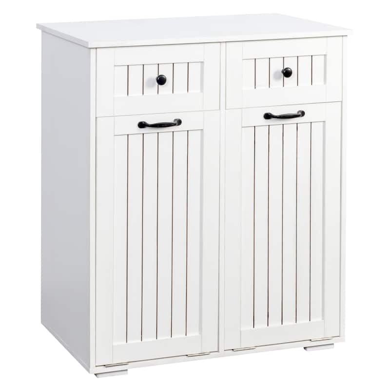 Tilt Out Freestanding Laundry Hamper Cabinet with Removable Liner Bag