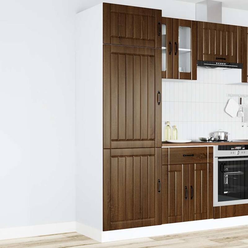 vidaXL Kitchen Cupboard Brown oak Engineered wood Tall Adjustable Feet - 22.4 x 23.6 x 81.5