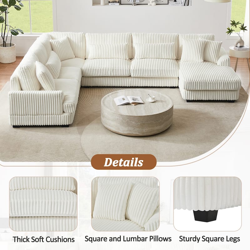 U-shaped Sofa Sectional Sofa Pull-out Sofa Bed with Storage Chaise Lounge and Charging Devices for Living Room