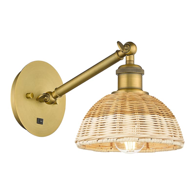 Innovations Lighting 317-1W-10-8 Bristol Natural II Sconce Bristol - Brushed Brass / Natural