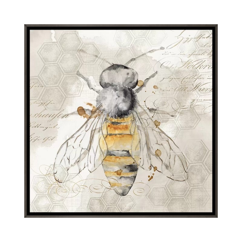 iCanvas "Queen Bee II " by Eva Watts Framed - 26x26 - Charcoal