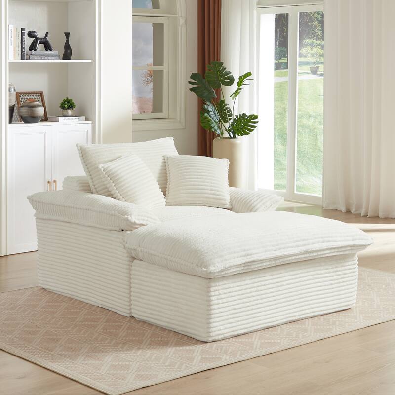 51.97" Modern Comfortable Cushioned Compression Single Sofa with Footrest